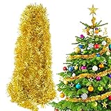BHGT 6 Tiras Espumillón de Navidad 12Metros Guirnaldas Oropel Colgantes árbol de Navidad Adornos Navideños Manualidades...